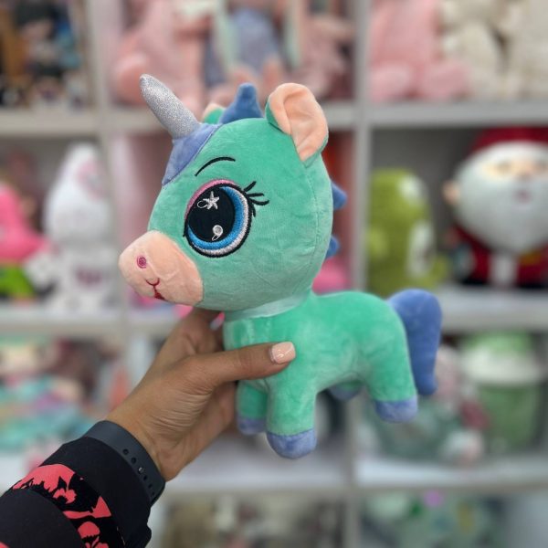 عروسک اسب تک شاخ نقره ای