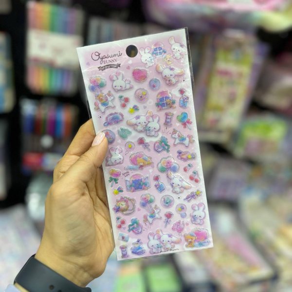 استیکر برجسته پاستلی خرگوش