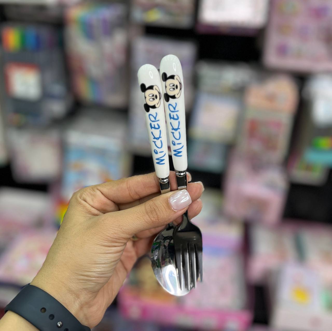 قاشق و چنگال سرامیکی میکی موس