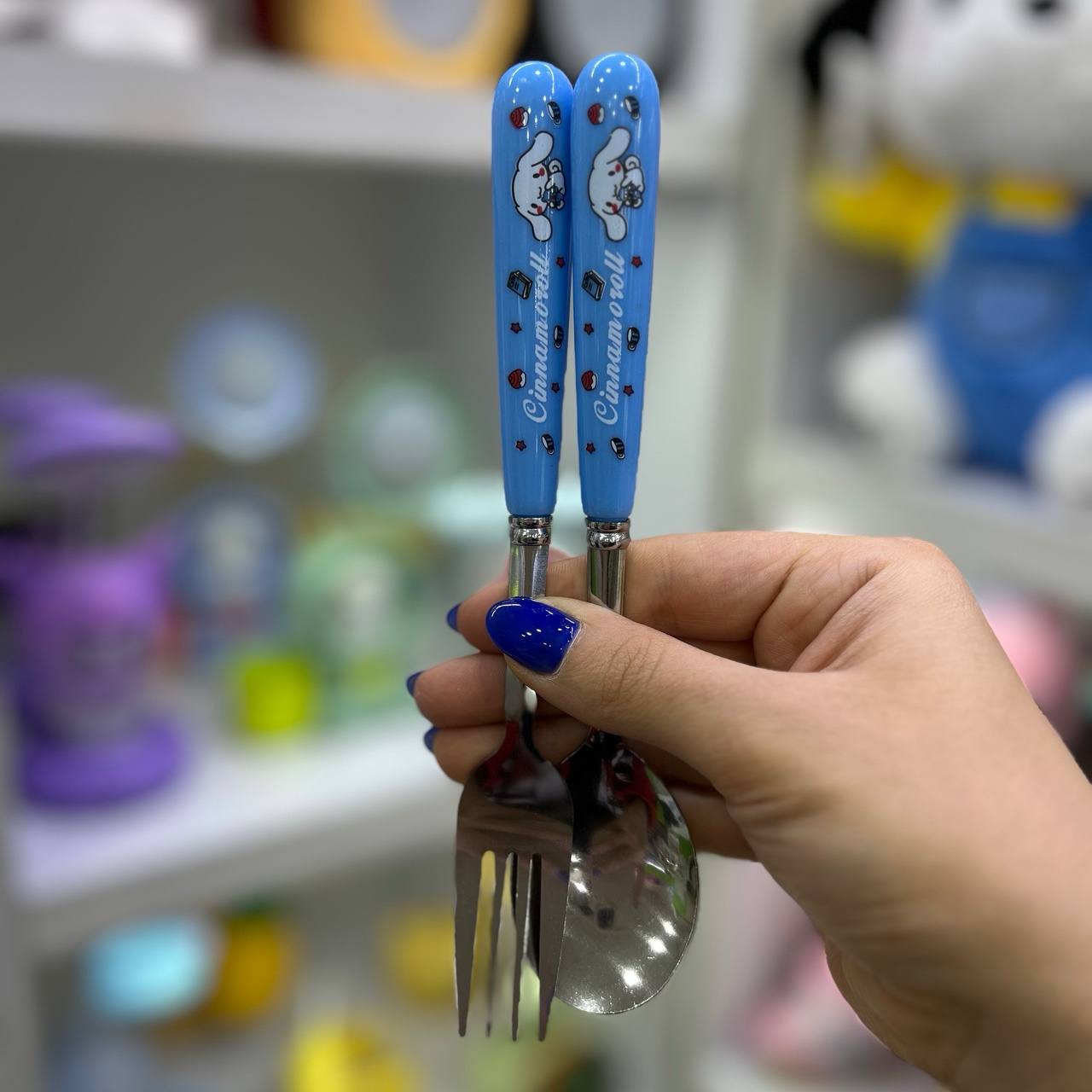 قاشق و چنگال دسته پلاستیکی سینامارول