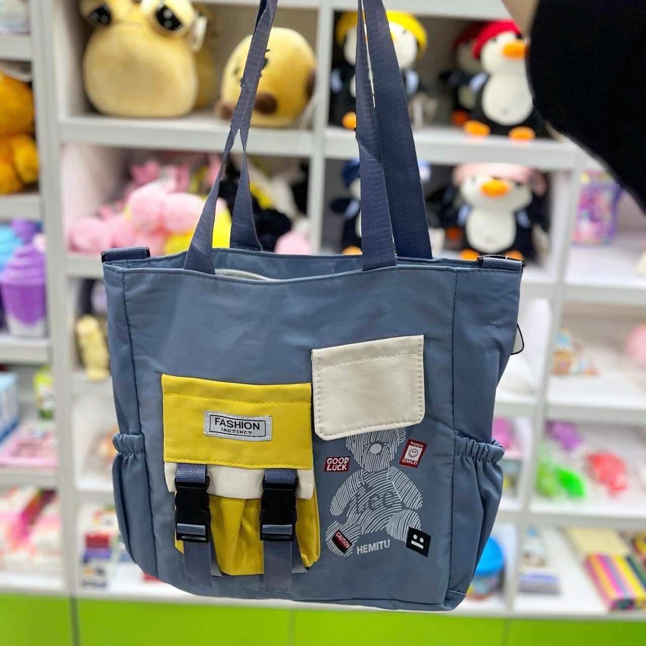 کیف برزنتی دستی و دوشی Hemitu آبی