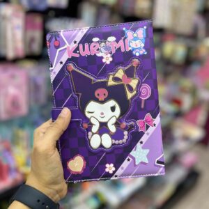 دفتر فانتزی چرمی زبانه دار کرومی