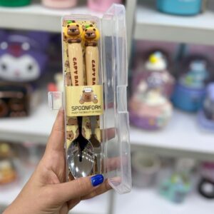 قاشق و چنگال دسته سیلیکونی کاپی بارا/ طرح انبه