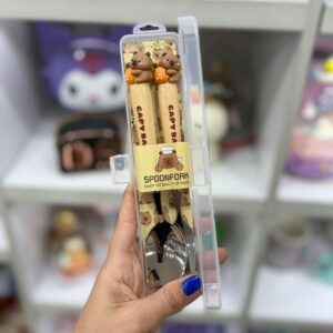 قاشق و چنگال دسته سیلیکونی کاپی بارا/ طرح پرتقال